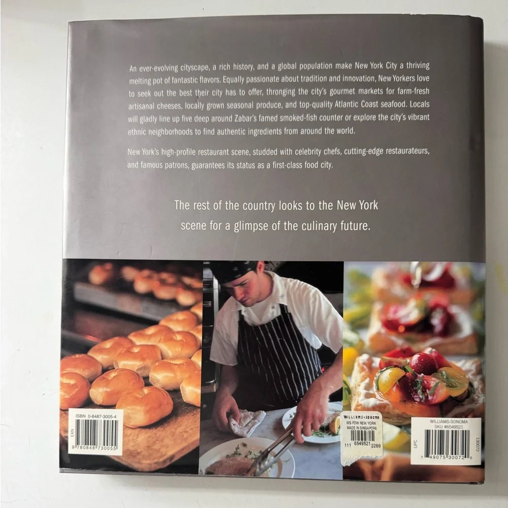 Williams Sonoma New York Cookbook - hard Cover